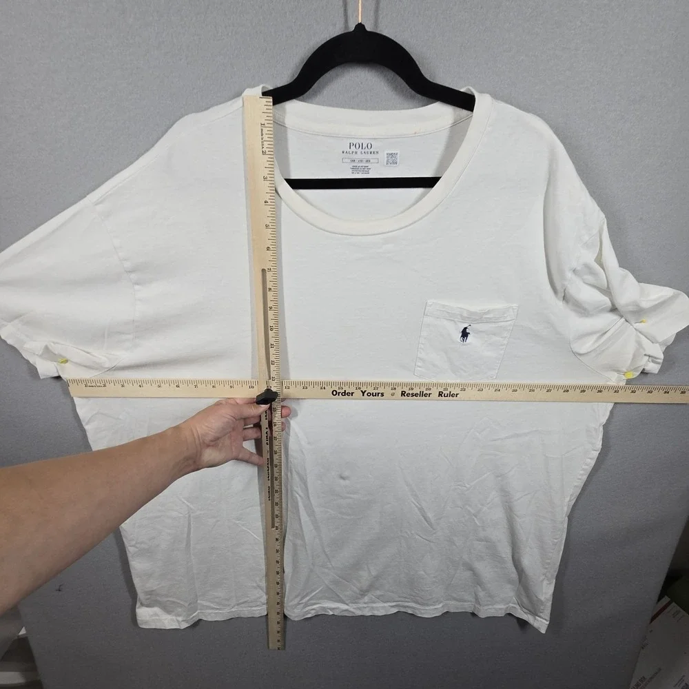 Polo Ralph Lauren Shirt Mens 4XL White Pocket Embroidered Pony Logo Classic Tee - Picture 2 of 8